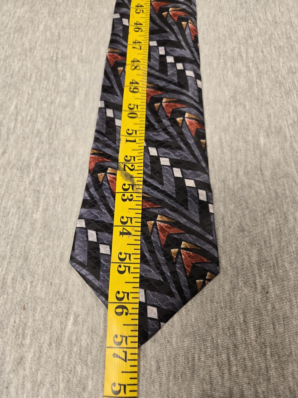 Studio Bugatti Tie Mens One Size Multicolor Geometric 100% Italian Silk